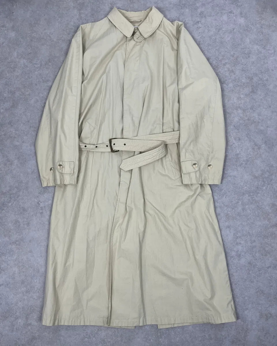 1990s Giorgio Armani Beige Long Classy Coat NpUgEIy 3