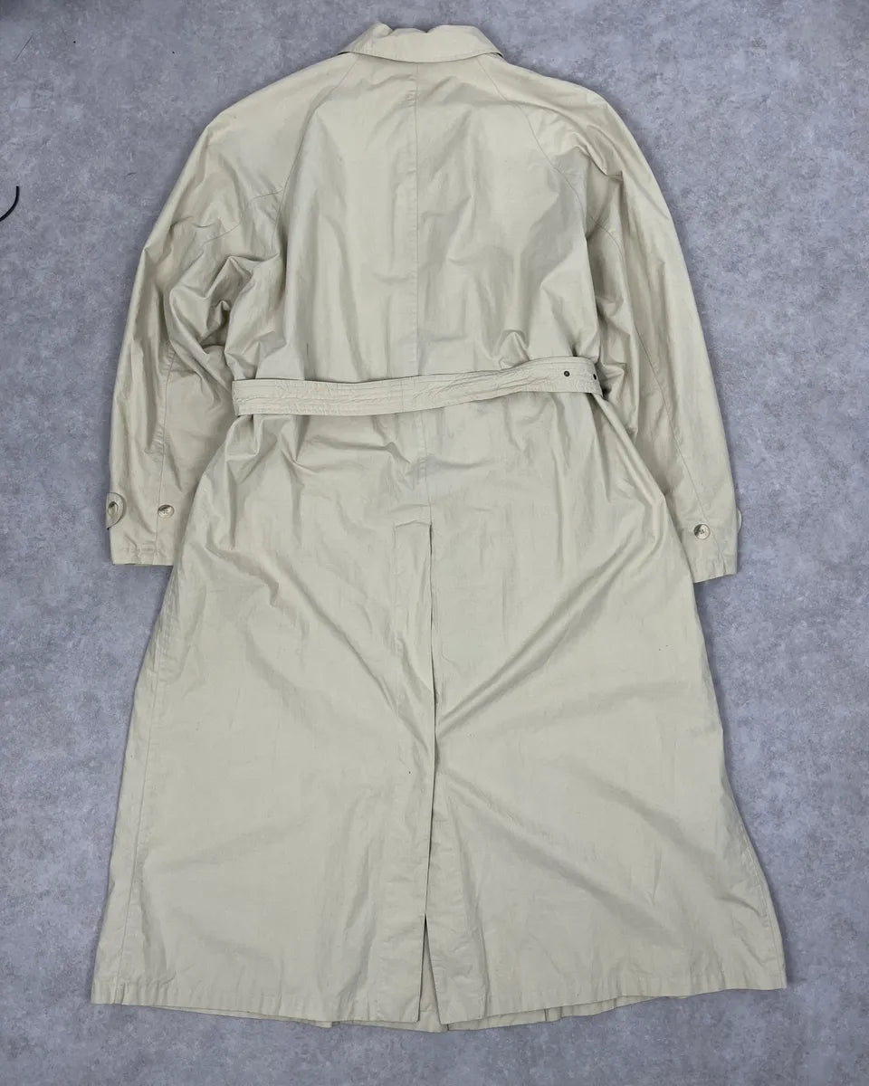 1990s Giorgio Armani Beige Long Classy Coat NpUgEIy 5