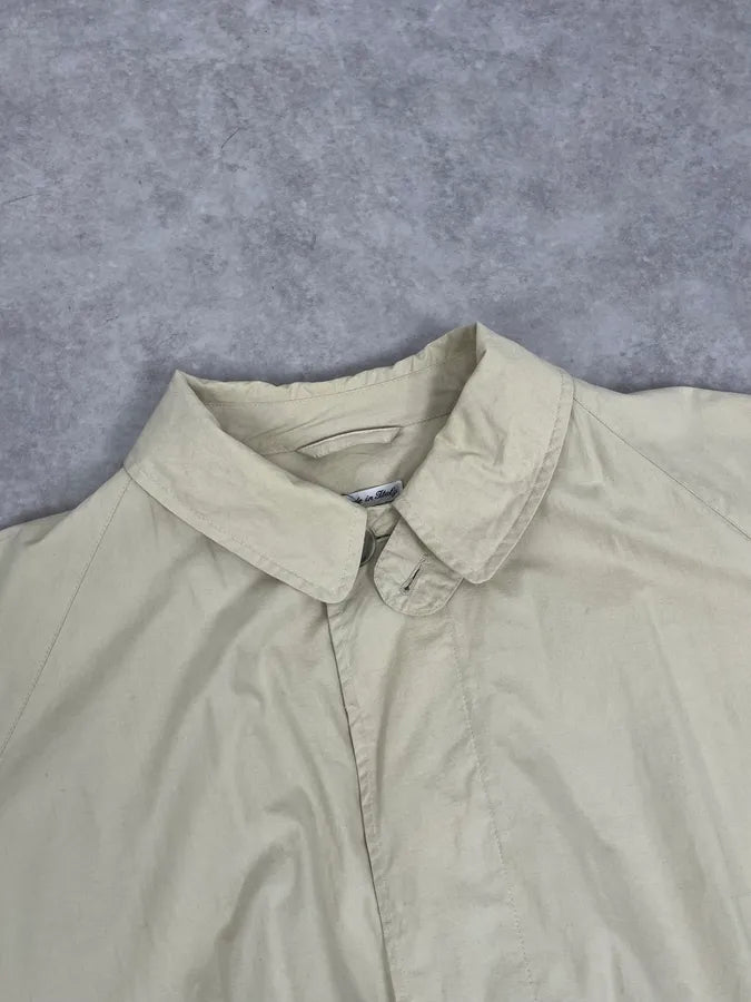 1990s Giorgio Armani Beige Long Classy Coat NpUgEIy 4