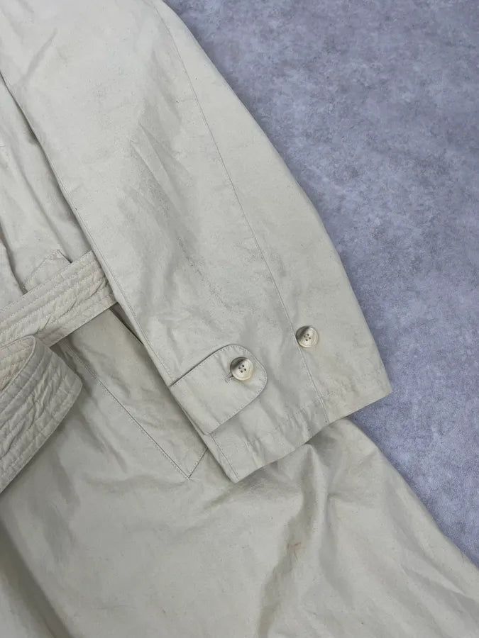 1990s Giorgio Armani Beige Long Classy Coat NpUgEIy 10