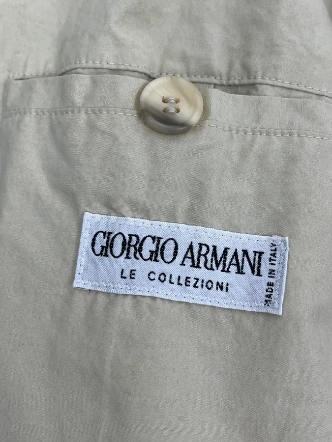 1990s Giorgio Armani Beige Long Classy Coat NpUgEIy 8