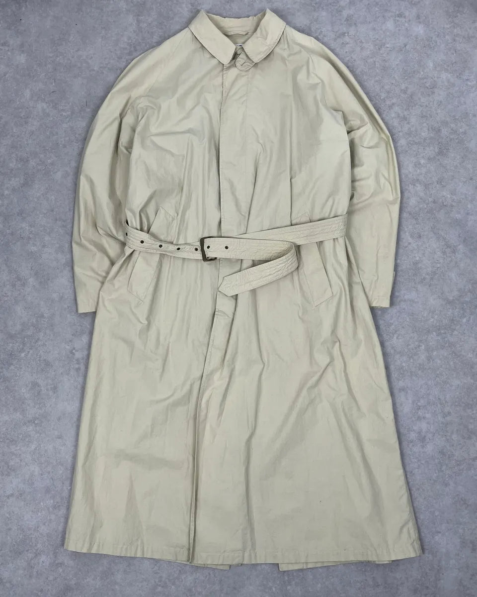 1990s Giorgio Armani Beige Long Classy Coat NpUgEIy 2