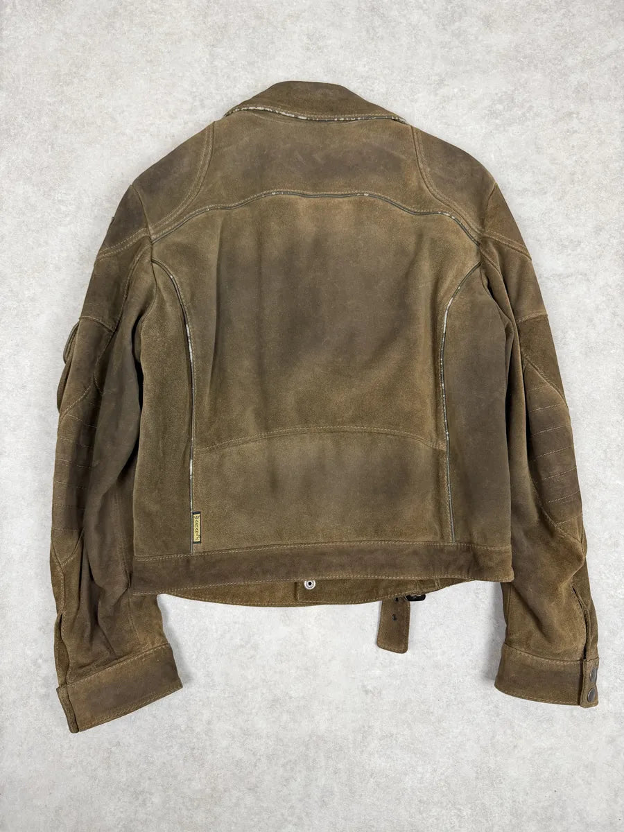 2000s Armani Beige Suede Leather Perfecto Jacket ZlvVRwK 1