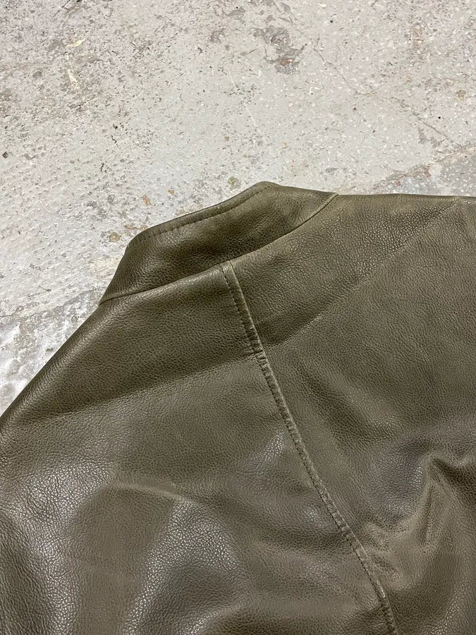 2000s Armani Biker AJ Relief Leather Jacket nOAZVSX 7