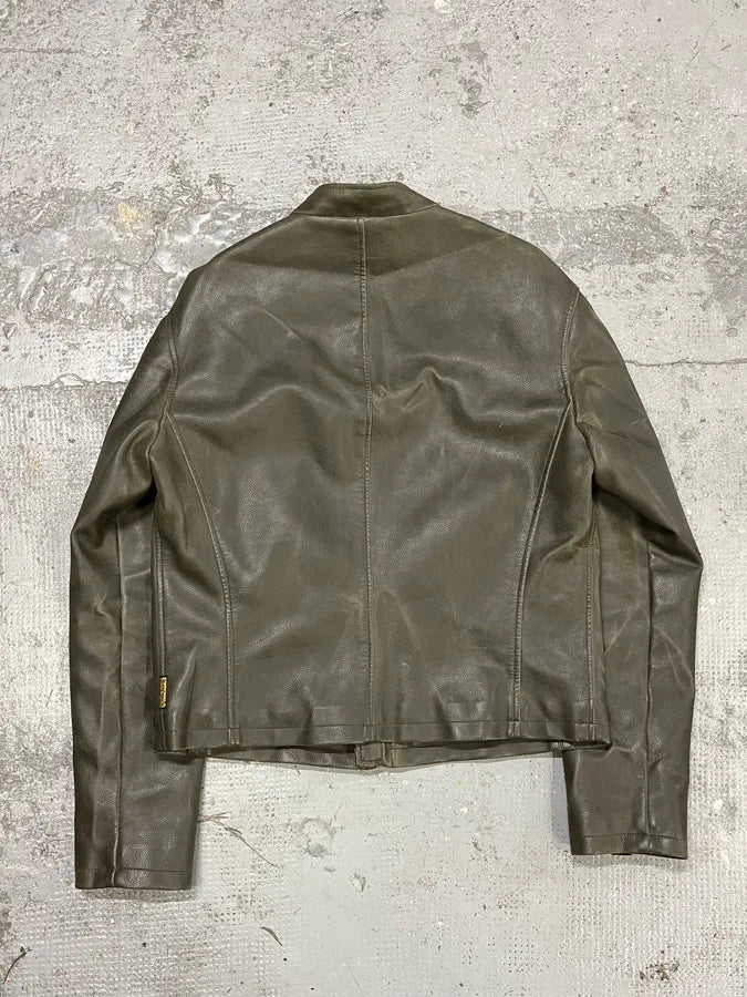 2000s Armani Biker AJ Relief Leather Jacket nOAZVSX 4