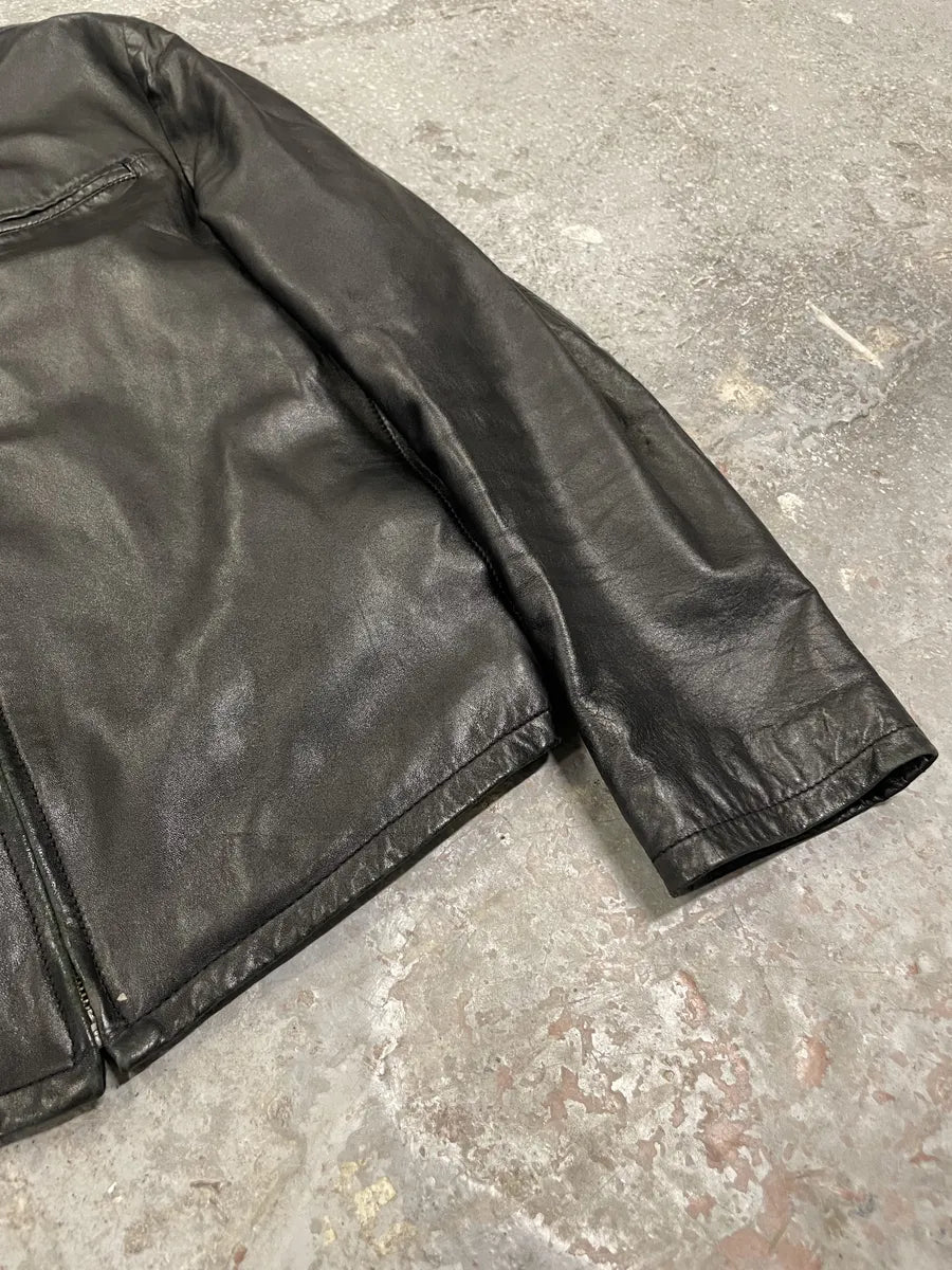 2000s Armani Biker Black Leather Jacket fMxkzjp 5