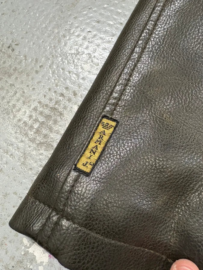 2000s Armani Biker Relief Leather Jacket (M/L) XyebJvK 7