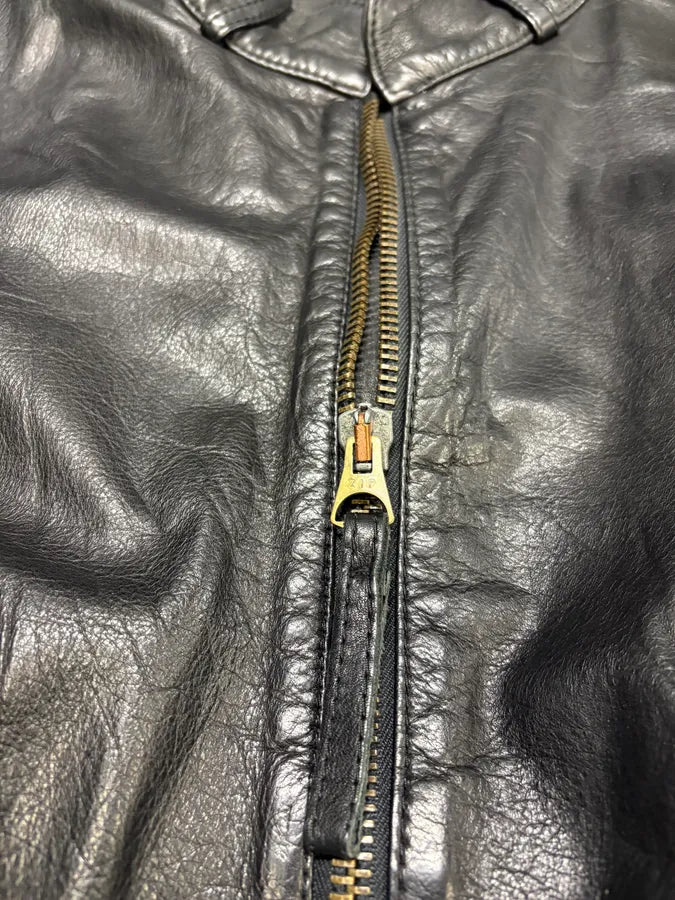 2000s Armani Black & Olive Tactical Biker Leather Jacket (S/M) xRRNibk 8