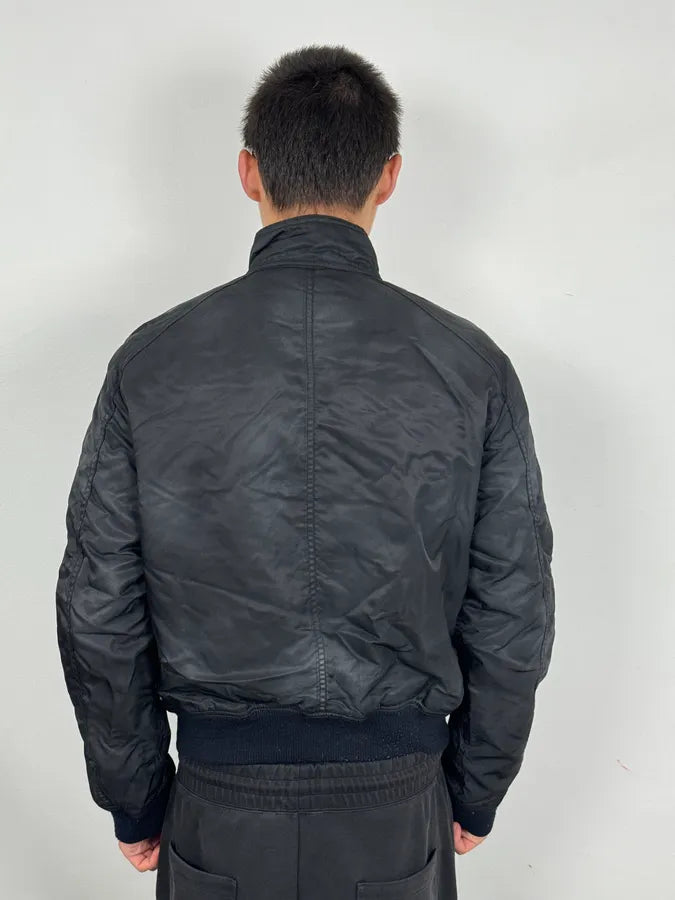 2000s Armani Black Aero Relaxed Bomber Jacket XoDXPjj 2
