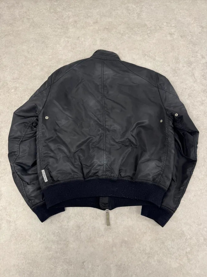 2000s Armani Black Aero Relaxed Bomber Jacket XoDXPjj 4