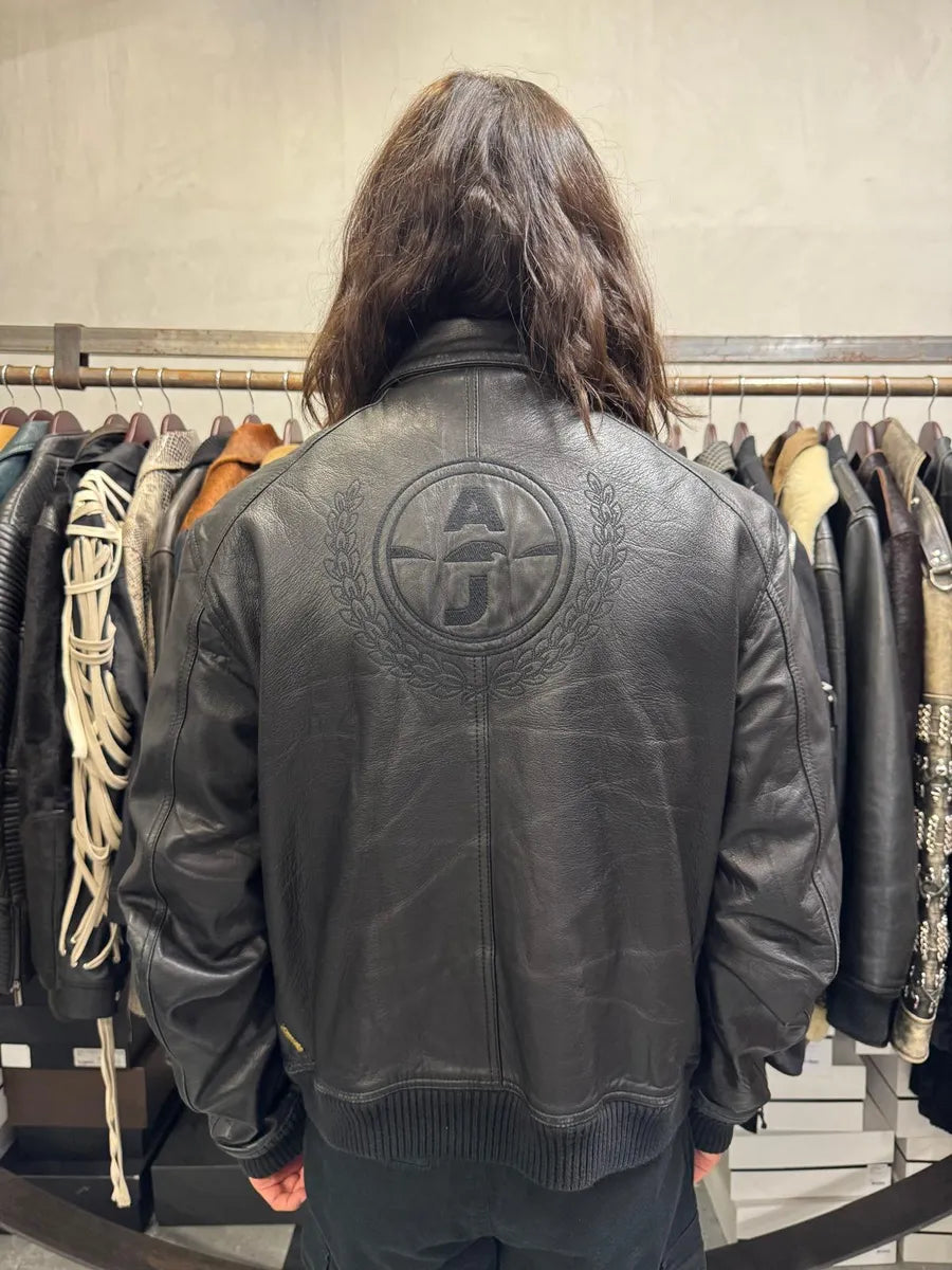 2000s Armani Black Biker Leather Jacket xuNlDdF 3