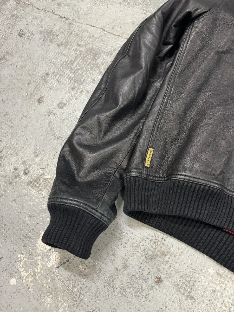 2000s Armani Black Biker Leather Jacket xuNlDdF 7