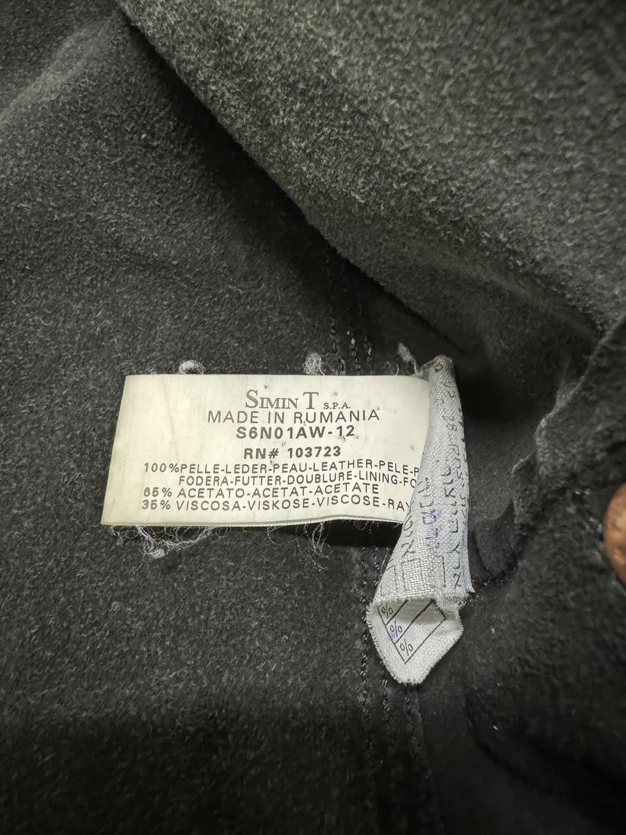 2000s Armani Black Buttoned Leather Jacket WnUjosx 7