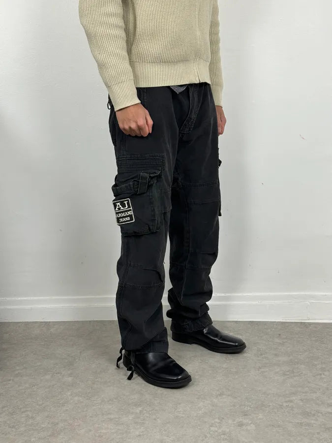 2000s Armani Black Cargo Pants GtbmCEr 1