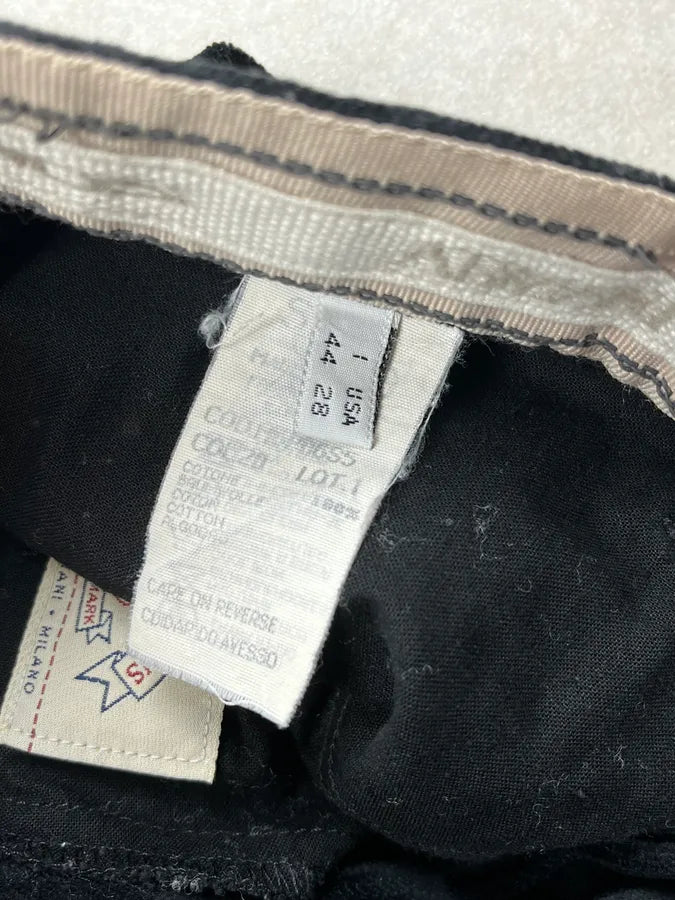 2000s Armani Black Corduroy Pinstriped Pants YuwkVxK 9