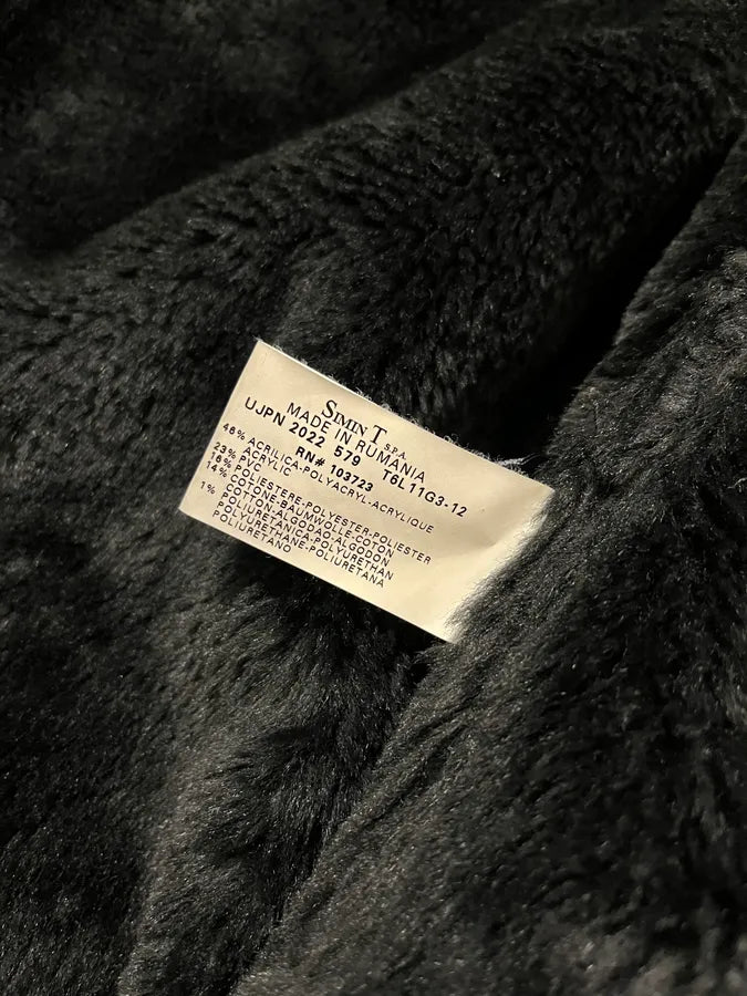 2000s Armani Black Faux Leather & Fur Long Coat dXtNUDH 11
