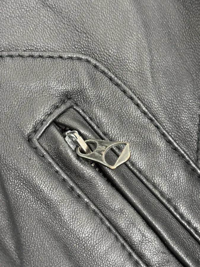 2000s Armani Black Hooded Bomber Leather Jacket niKGyXH 9
