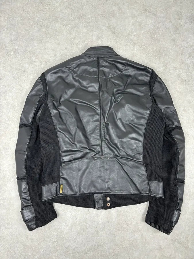 2000s Armani Black Hybrid Biker Leather Jacket GyyxgLY 4