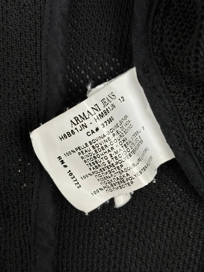 2000s Armani Black Hybrid Biker Leather Jacket GyyxgLY 11