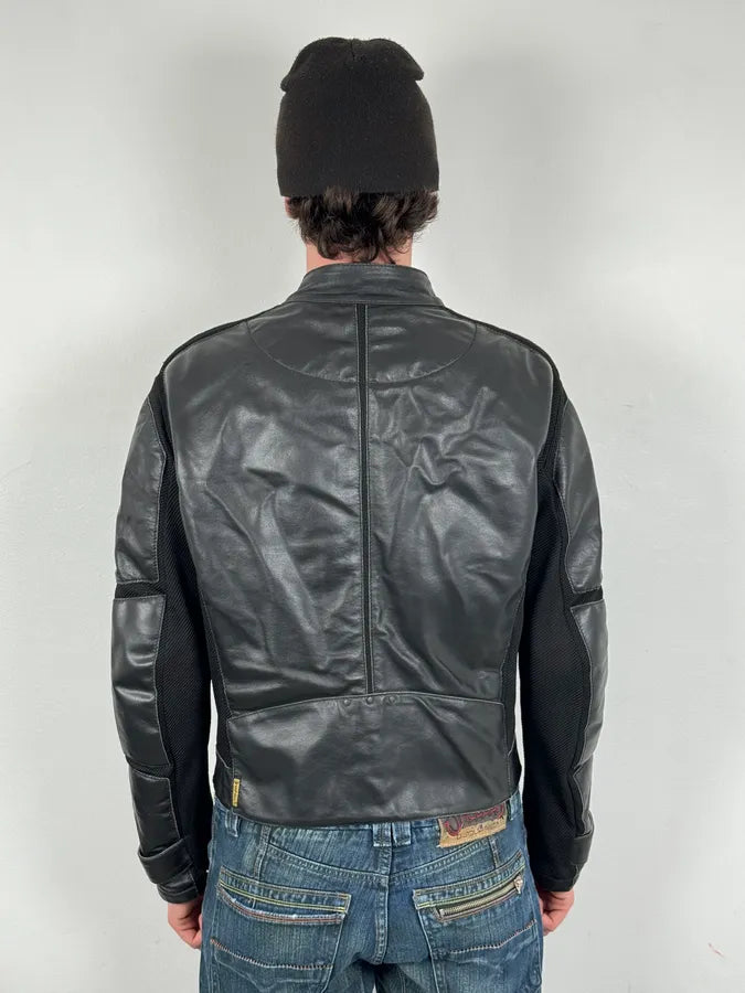 2000s Armani Black Hybrid Biker Leather Jacket GyyxgLY 2