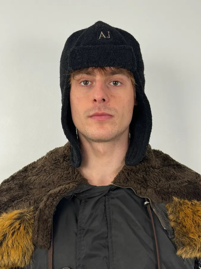 2000s Armani Black Hybrid Cozy Chapka Hat gUsonCe 1