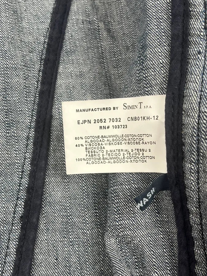 AW2005 Emporio Armani Black Fleece & Denim Hybrid Jacket IvzNpMe 11