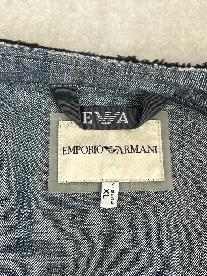 AW2005 Emporio Armani Black Fleece & Denim Hybrid Jacket IvzNpMe 9