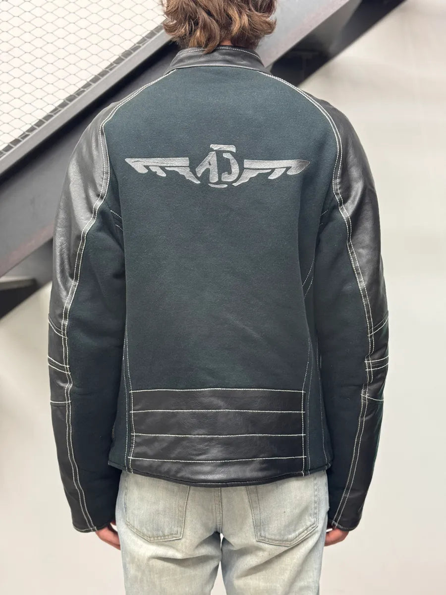 2000s Armani Black Hybrid Relaxed Cozy Leather Jacket DCWVwEw 2