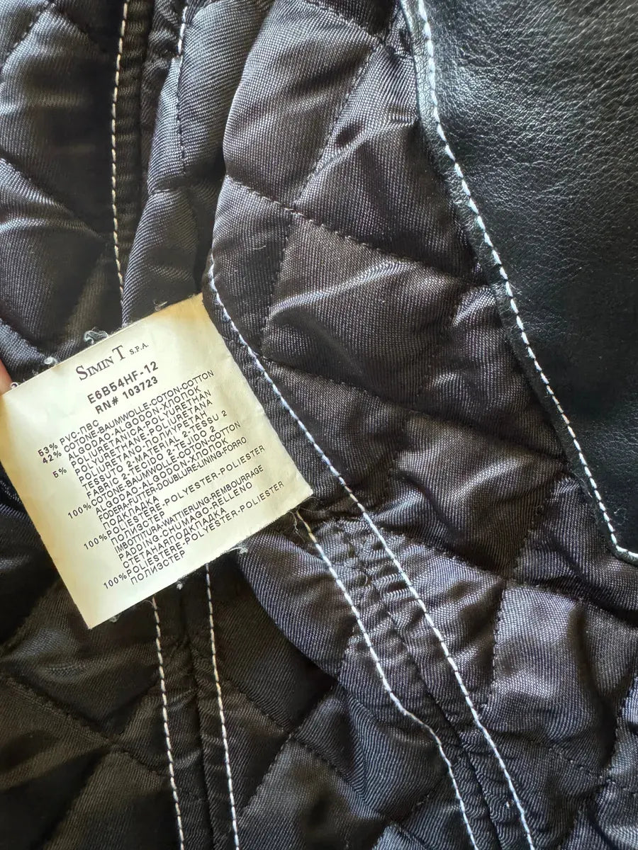 2000s Armani Black Hybrid Relaxed Cozy Leather Jacket DCWVwEw 8