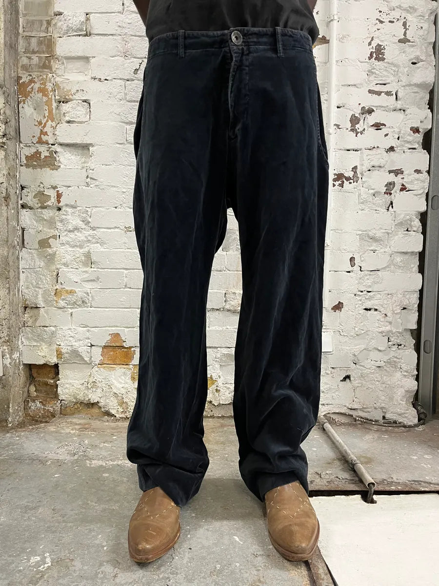 AW2001 Emporio Armani Black Large Velvet Pants cGqWFNA 1
