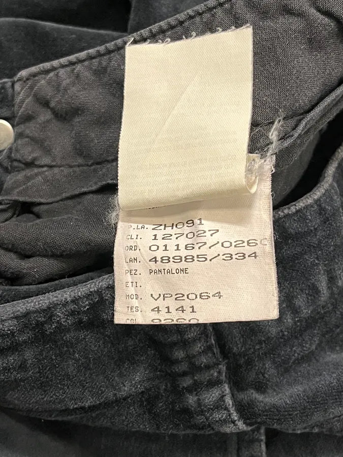 AW2001 Emporio Armani Black Large Velvet Pants cGqWFNA 11