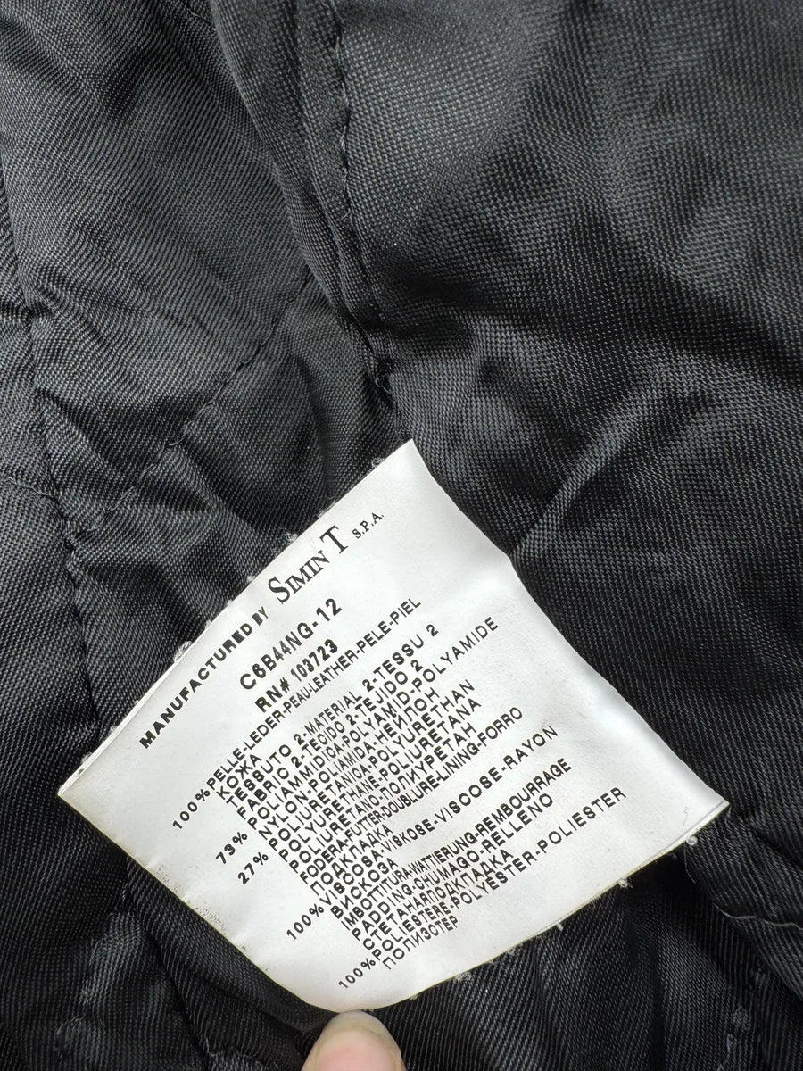2000s Armani Black Leather & Nylon Hybrid Biker Jacket NudXEsR 11