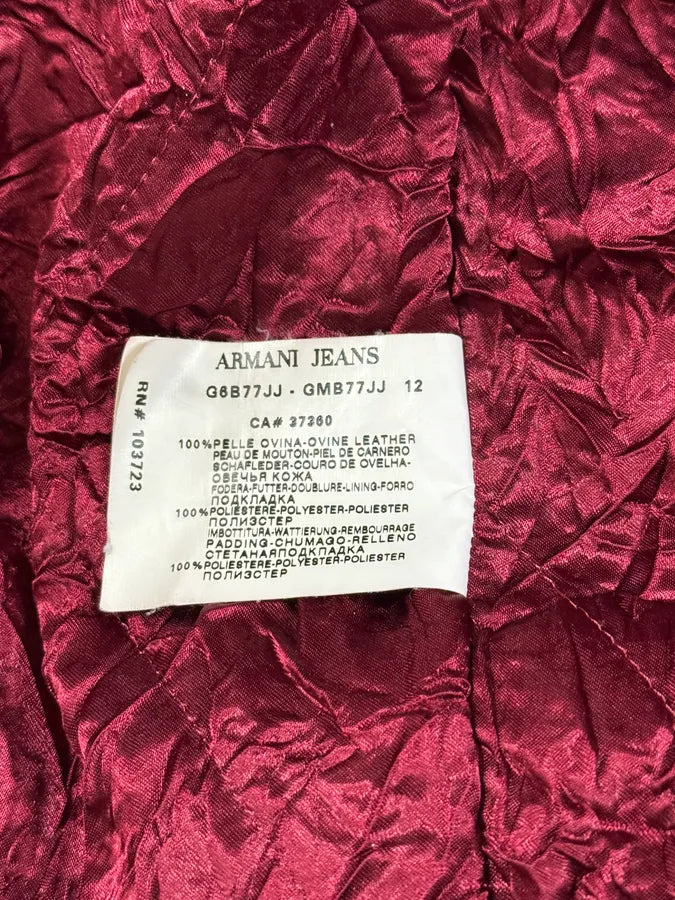 2000s Armani Black Leather Bomber Jacket gedrYDa 8