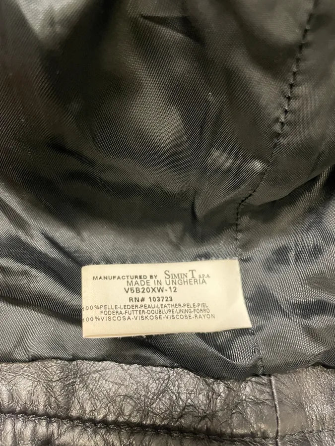 2000s Armani Black Leather Metallic Rock Embellished Jacket pkvzLwq 12