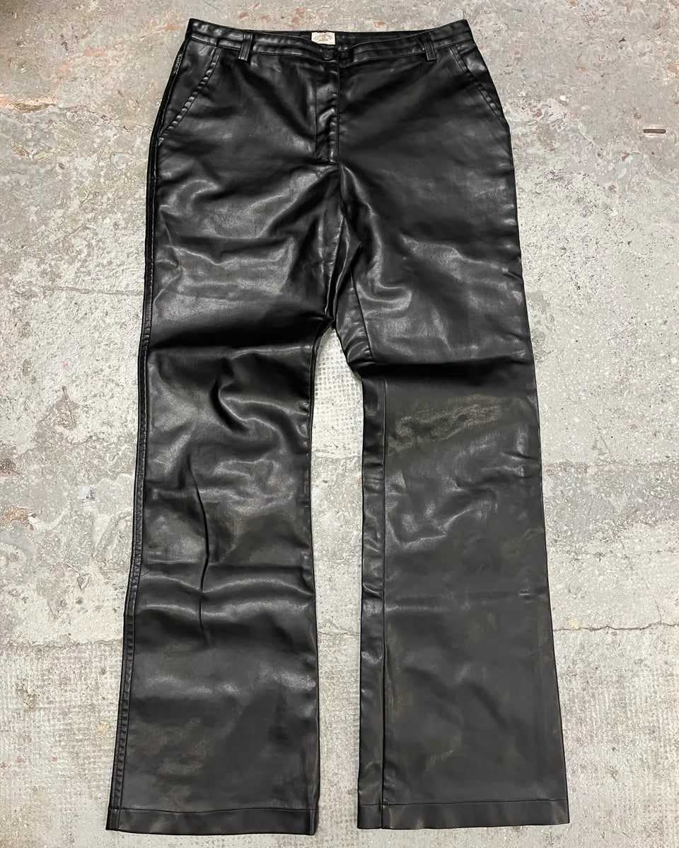2000s Armani Black Leather Pants (S) vxtGEFl 0