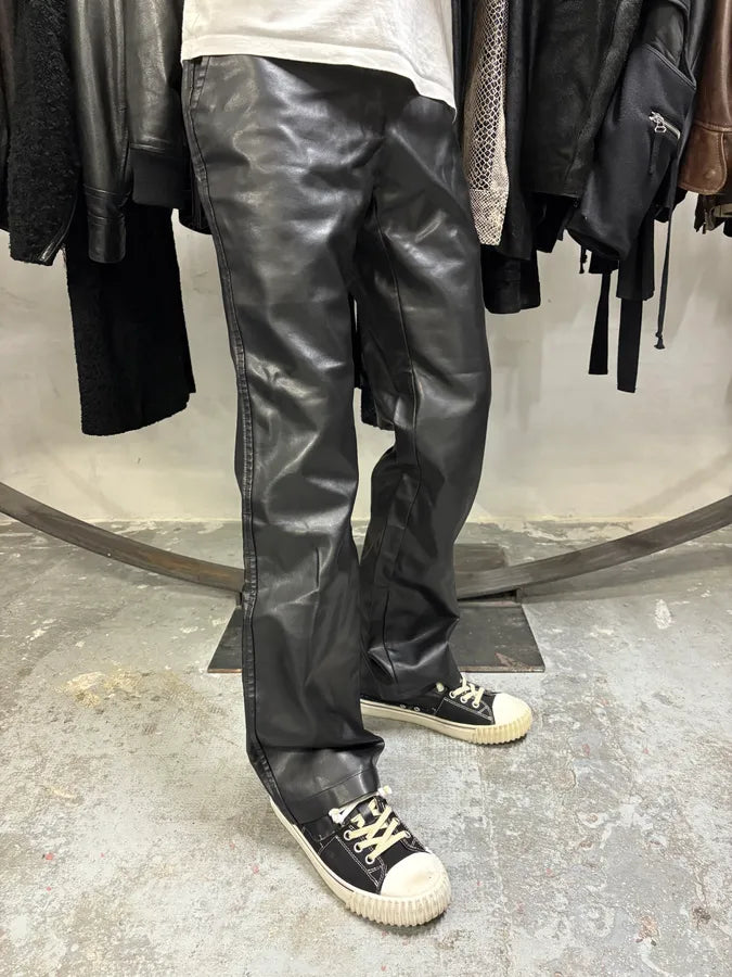 2000s Armani Black Leather Pants (S) vxtGEFl 2