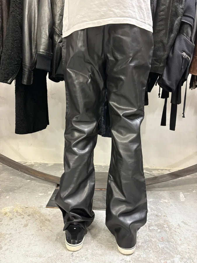 2000s Armani Black Leather Pants (S) vxtGEFl 3