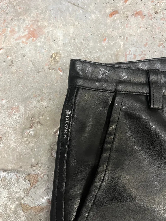 2000s Armani Black Leather Pants (S) vxtGEFl 7