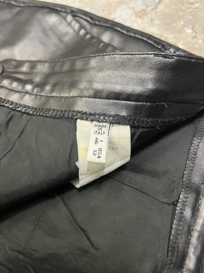 2000s Armani Black Leather Pants (S) vxtGEFl 9