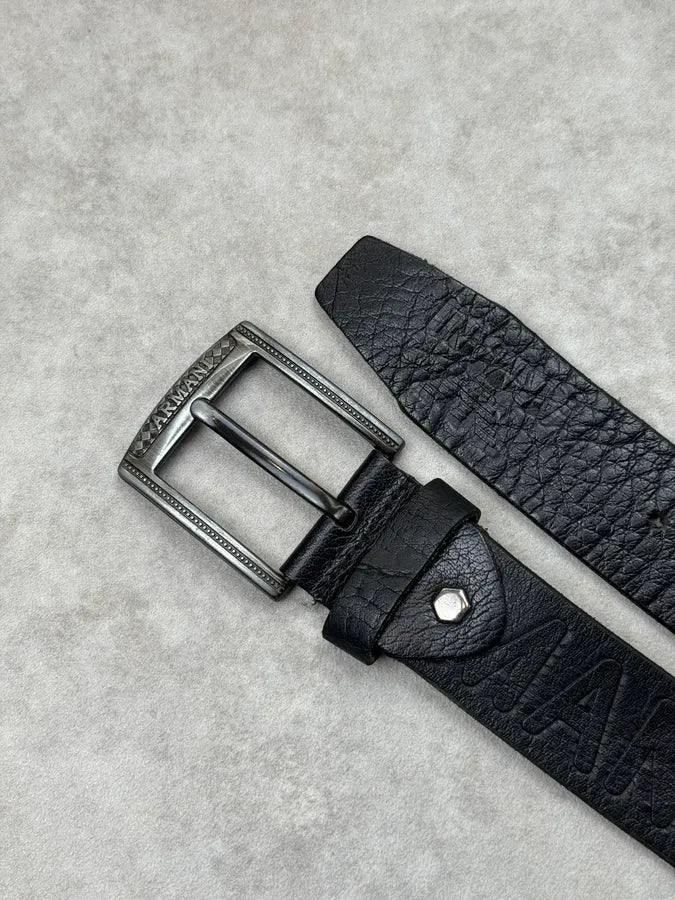 2000s Armani Black Leather Premium Belt kwbcufM 6