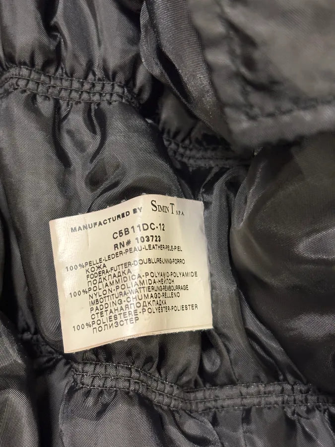 2000s Armani Black Leather Puffer Jacket  NWQhQYT 10