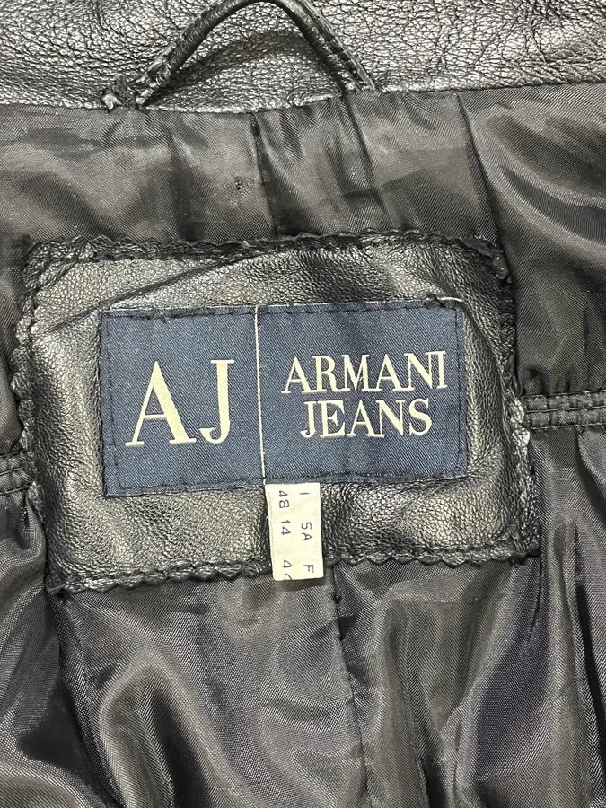 2000s Armani Black Leather Puffer Obscure Jacket zVPgVOY 9