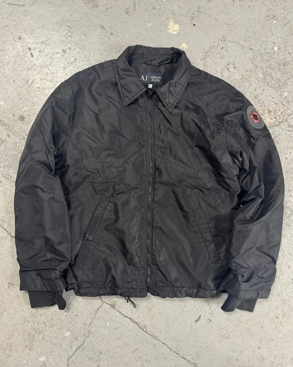 2000s Armani Black Nylon Bomber Jacket OVaaRNo 0