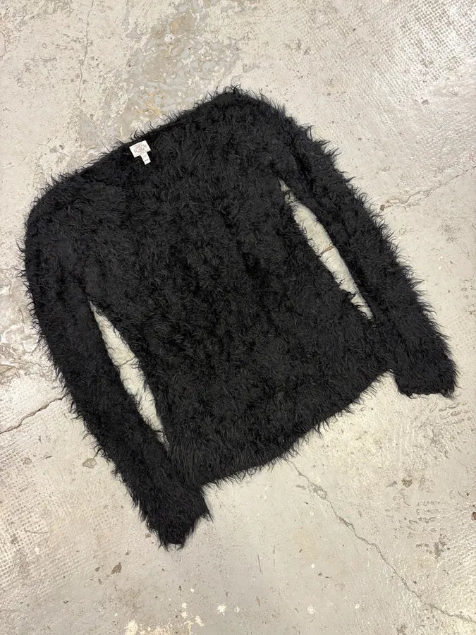 2000s Armani Black Plushed Fur Sweater (S/M) NtvjDWi 3