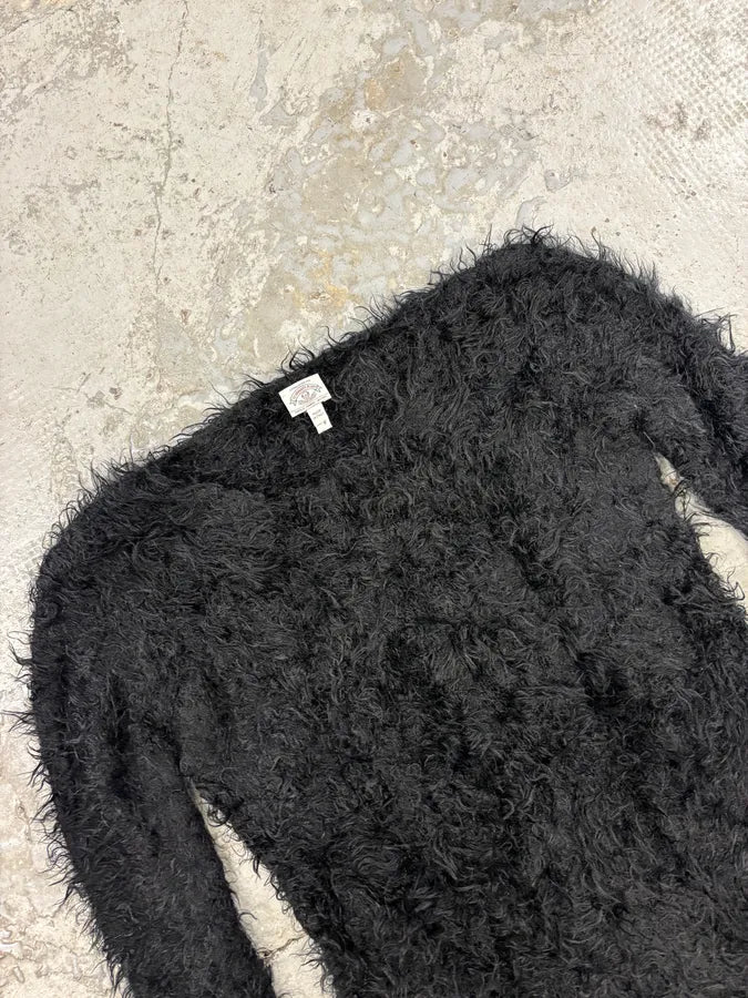 2000s Armani Black Plushed Fur Sweater (S/M) NtvjDWi 4