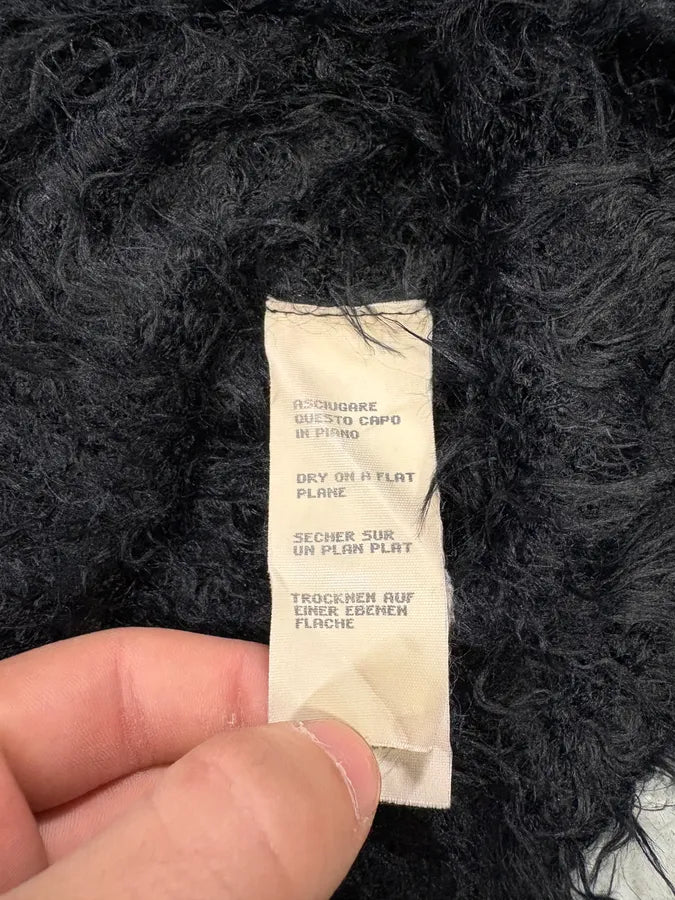 2000s Armani Black Plushed Fur Sweater (S/M) NtvjDWi 10