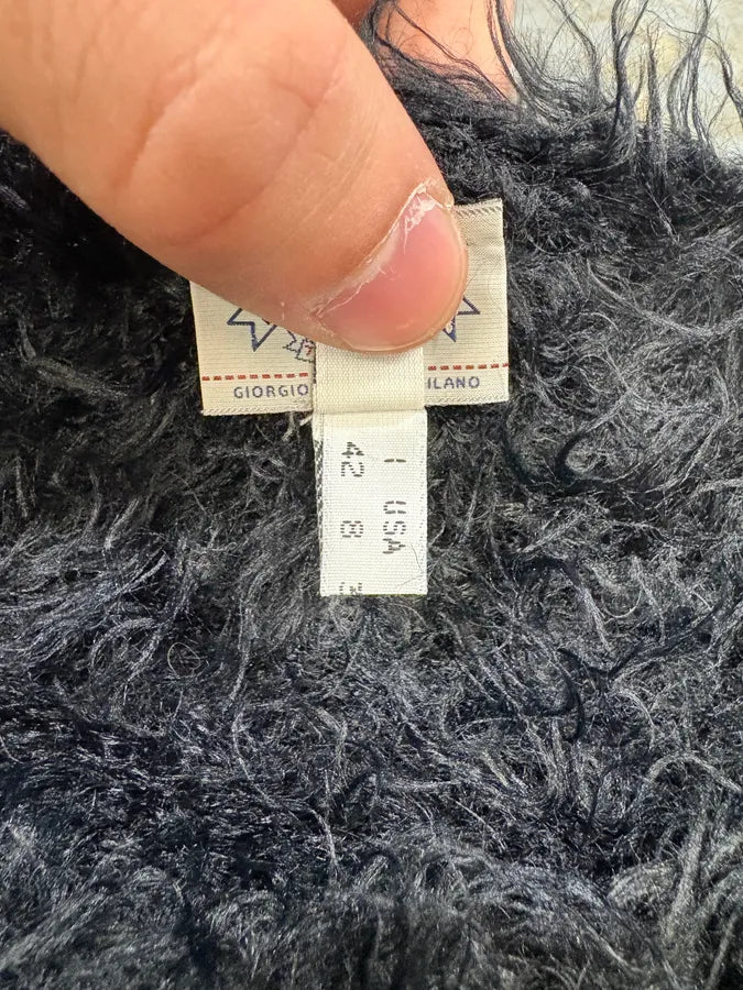 2000s Armani Black Plushed Fur Sweater (S/M) NtvjDWi 11