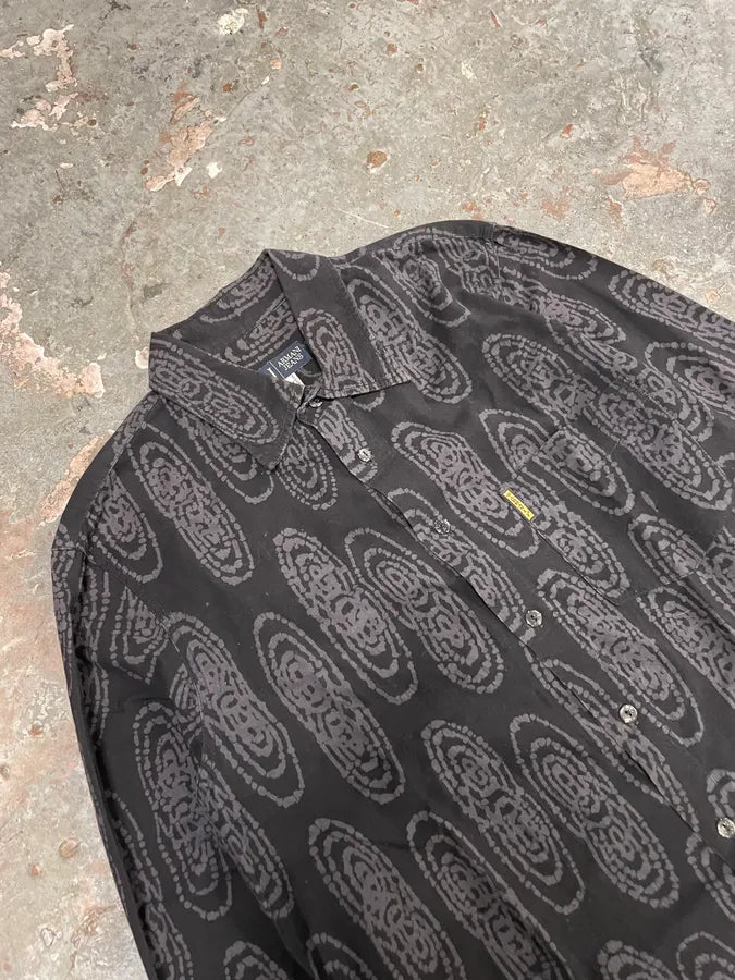 2000s Armani Black Psycho Shirt (L) otTiZJM 4