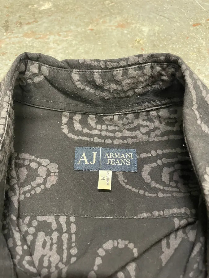 2000s Armani Black Psycho Shirt (L) otTiZJM 7
