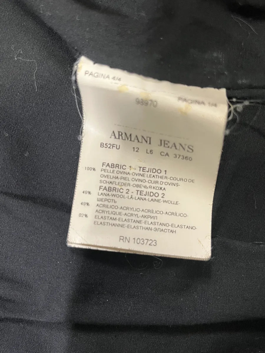 2000s Armani Black Quilted Leather Bomber Jacket cWfDUce 10